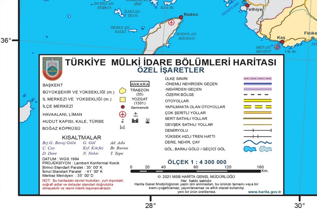 Türkiye Haritası Kanvas Tablo