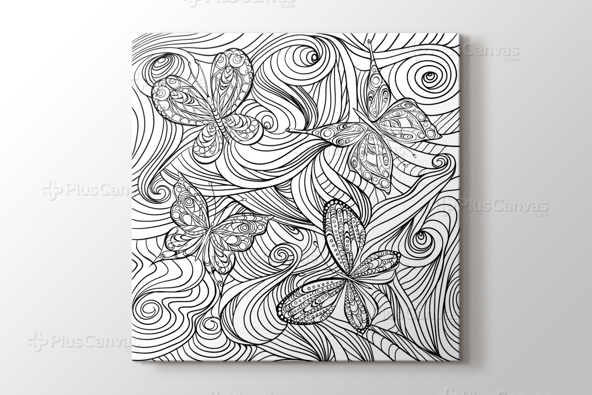 Soyut Kelebekler Boyama Tablo Burada Pluscanvas