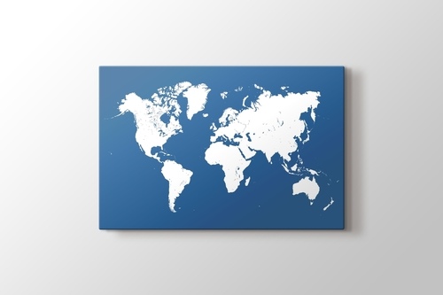 Mavi Silüet Dünya Haritası görseli.