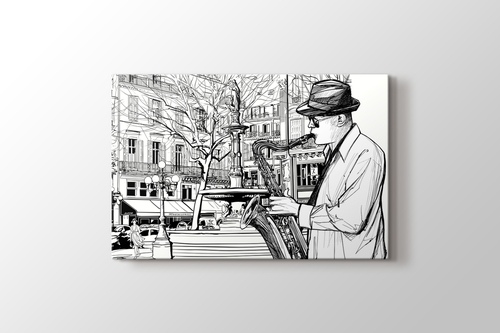 Paris'te Saksafon Sanatçısı görseli.