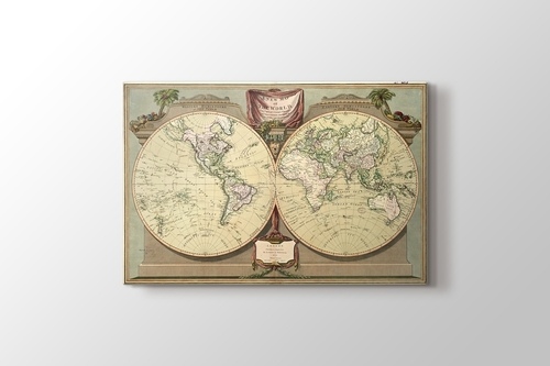 Eski Dünya Haritası 1808 görseli.