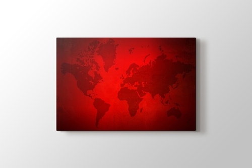 Kırmızı Silüet Dünya Haritası görseli.