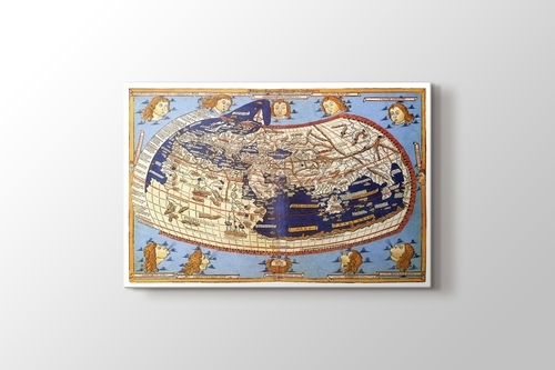 Claudius Ptolemy The World Map 1482 görseli.