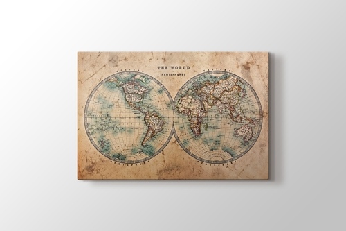 Eskitilmiş Dünya Haritası görseli.
