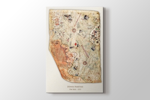 Piri Reis - Dünya Haritası 1513 görseli.