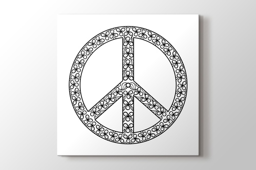Barış sembolü boyama tablo görseli.