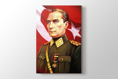 Atatürk ve Türk Bayrağı görseli.
