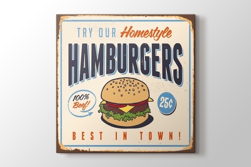 Vintage Burger Afişi görseli.