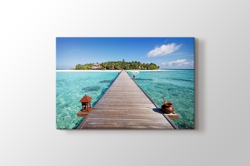 Maldives - Wooden Pathway görseli.