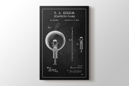 Thomas Edison Electric Lamp Patent görseli.