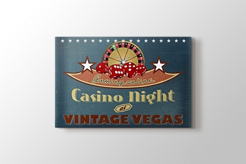 Vegas Casino Gecesi Vintage Poster görseli.