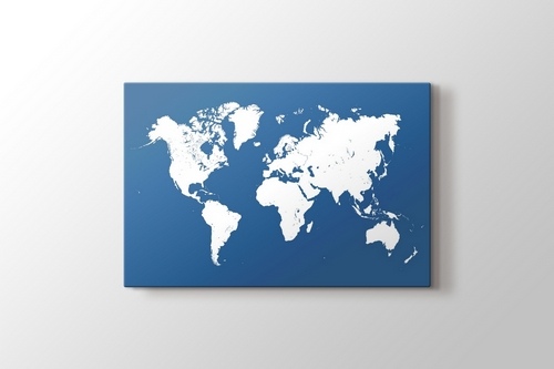 Mavi Silüet Dünya Haritası görseli.