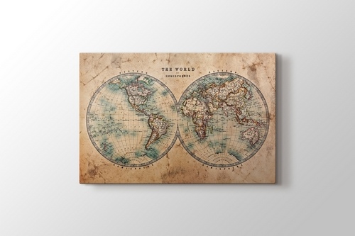 Eskitilmiş Dünya Haritası görseli.