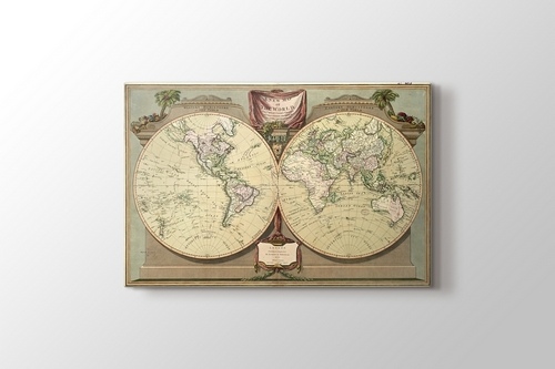 Eski Dünya Haritası 1808 görseli.