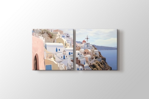 Santorini Yünanistan - Manzara Tablo görseli.