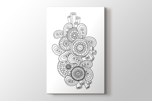 Soyut desenli mandala tablo görseli.