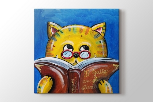 Cat Reading Book görseli.