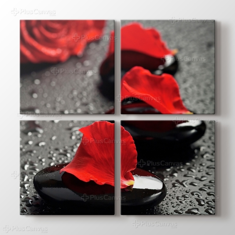 Black Pebbles and Red Rose görseli.