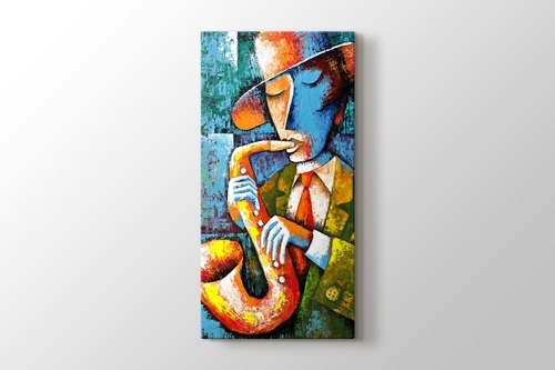 Saksafon sanatçısı Jazz görseli.