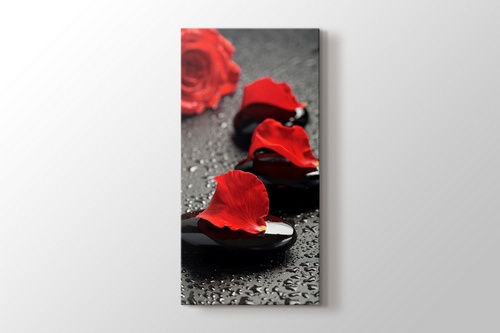 Black Pebbles and Red Rose görseli.