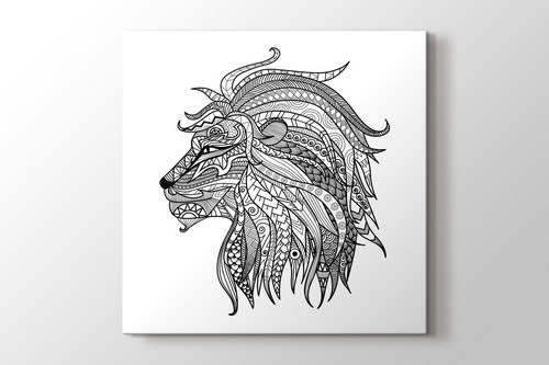 Aslan mandala tablo görseli.