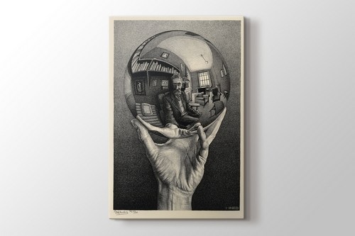 Hand with a Reflecting Sphere 1935 görseli.