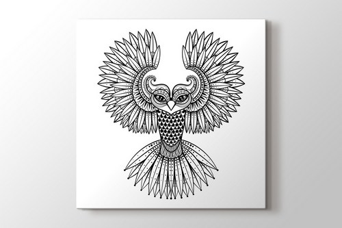 Baykuş boyama tablo görseli.
