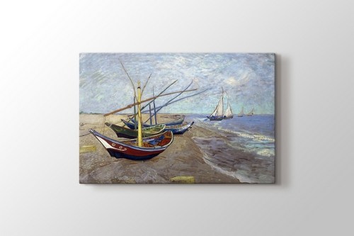 Fishing Boats on the Beach at Saintes Maries görseli.