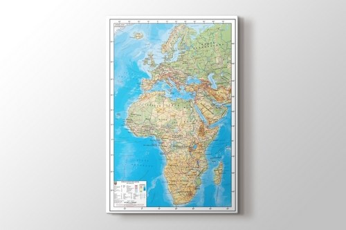 Afrika Avrupa Fiziki Haritası görseli.