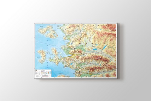 İzmir Fiziki İl Haritası görseli.