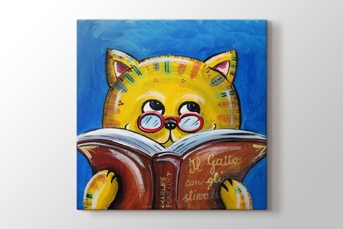 Cat Reading Book görseli.