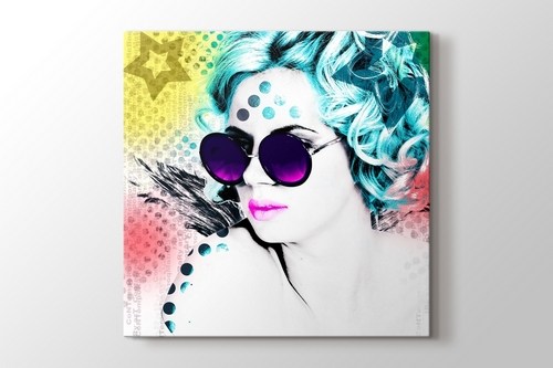 Popart Girl With Glasses görseli.