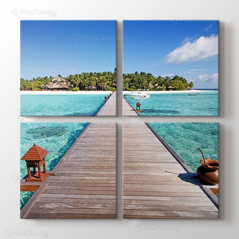 Maldives - Wooden Pathway görseli.