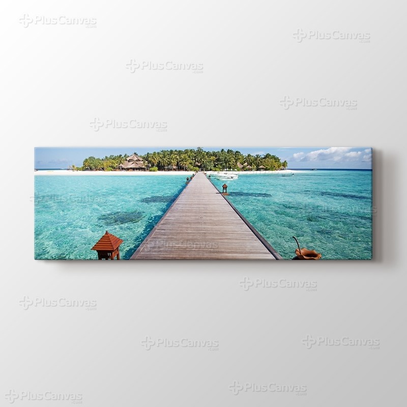 Maldives - Wooden Pathway görseli.
