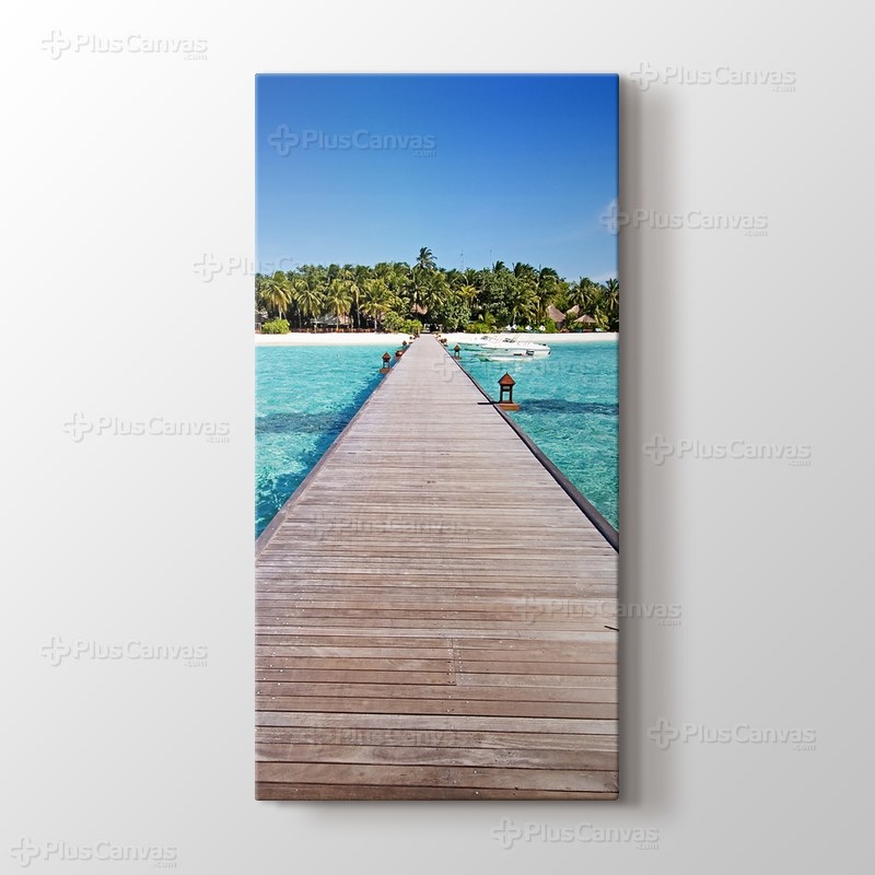 Maldives - Wooden Pathway görseli.