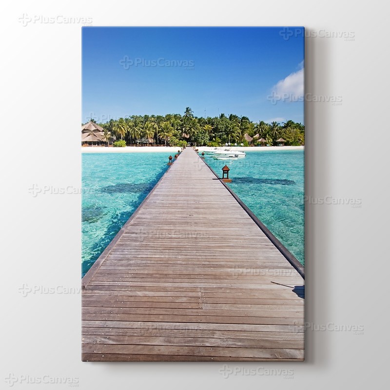 Maldives - Wooden Pathway görseli.
