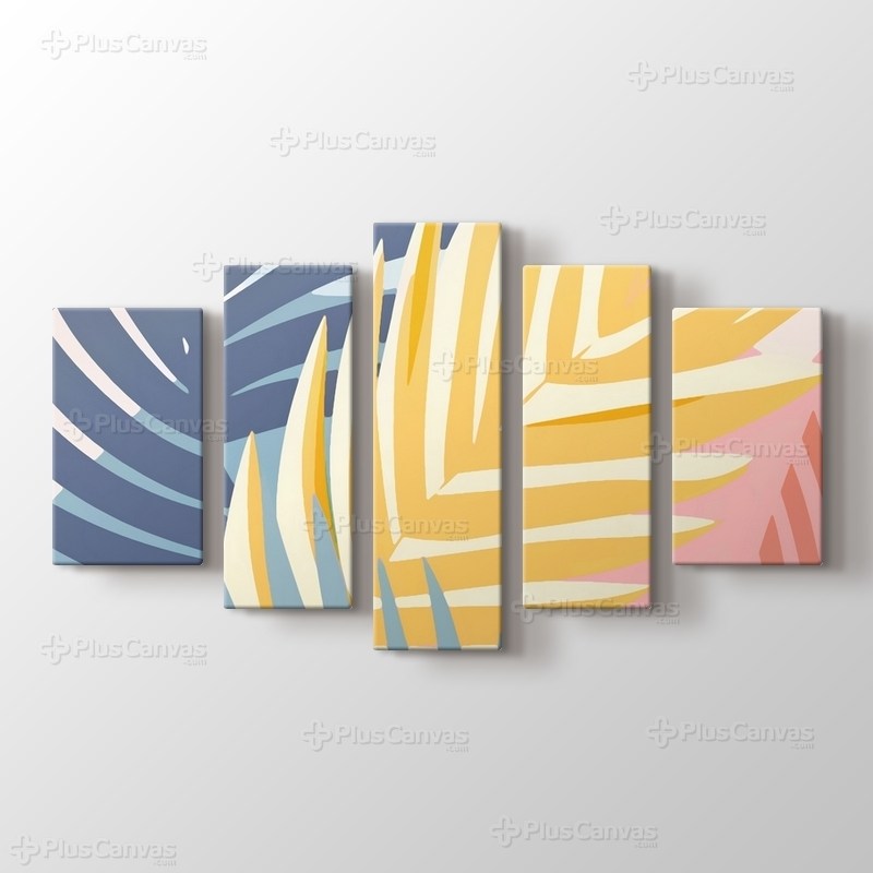 Renkli Palmiye Yaprakları görseli.