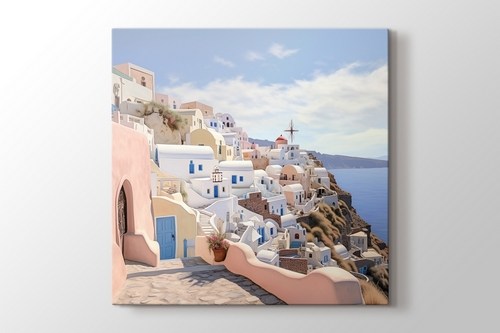 Santorini Yünanistan - Manzara Tablo görseli.