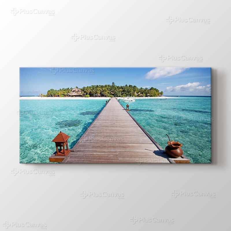 Maldives - Wooden Pathway görseli.