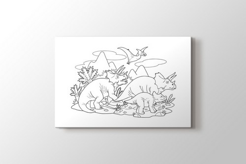 Dinozor boyama tablo görseli.