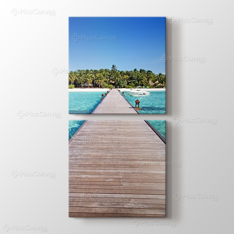 Maldives - Wooden Pathway görseli.