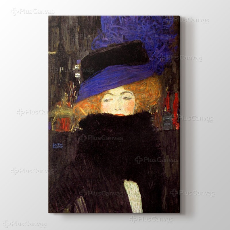 Lady with Hat and Feather Boa görseli.