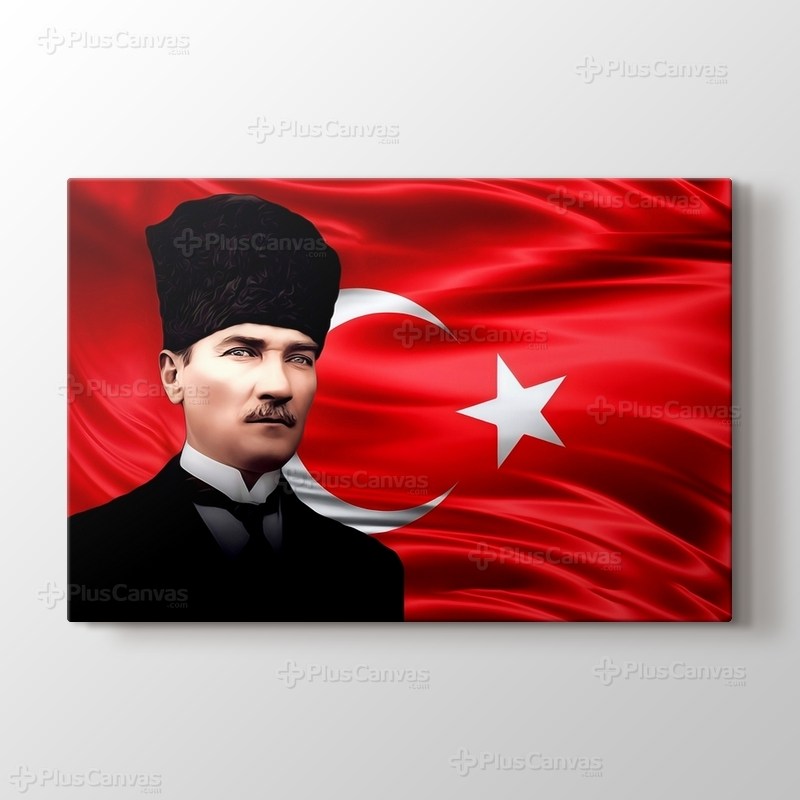 Mustafa Kemal Atatürk ve Bayrak görseli.