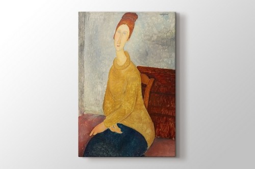 Jeanne Hebuterne with Yellow Sweater görseli.
