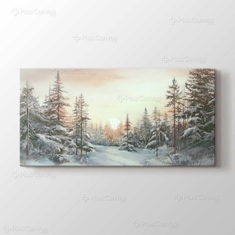 Çam Ormanı Suluboya Tablo görseli.