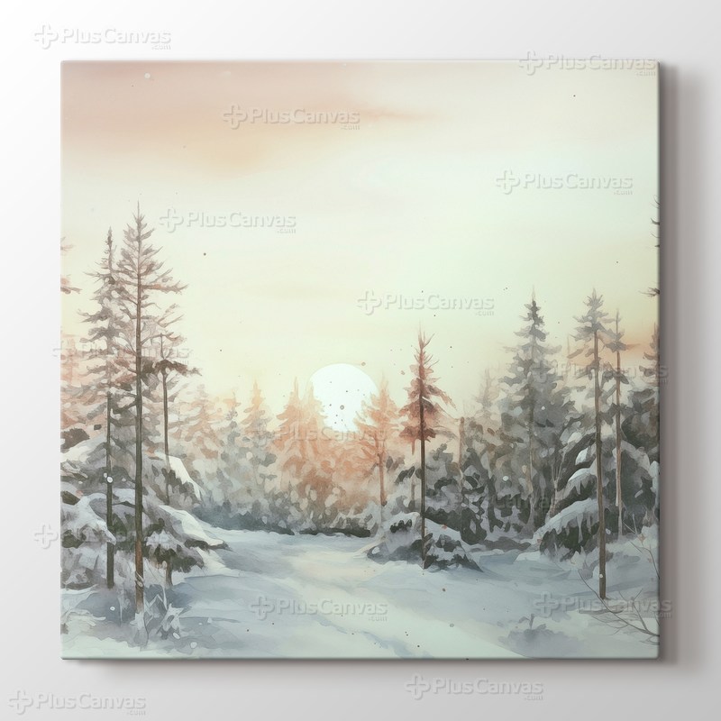 Çam Ormanı Suluboya Tablo görseli.