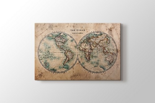 Eskitilmiş Dünya Haritası görseli.