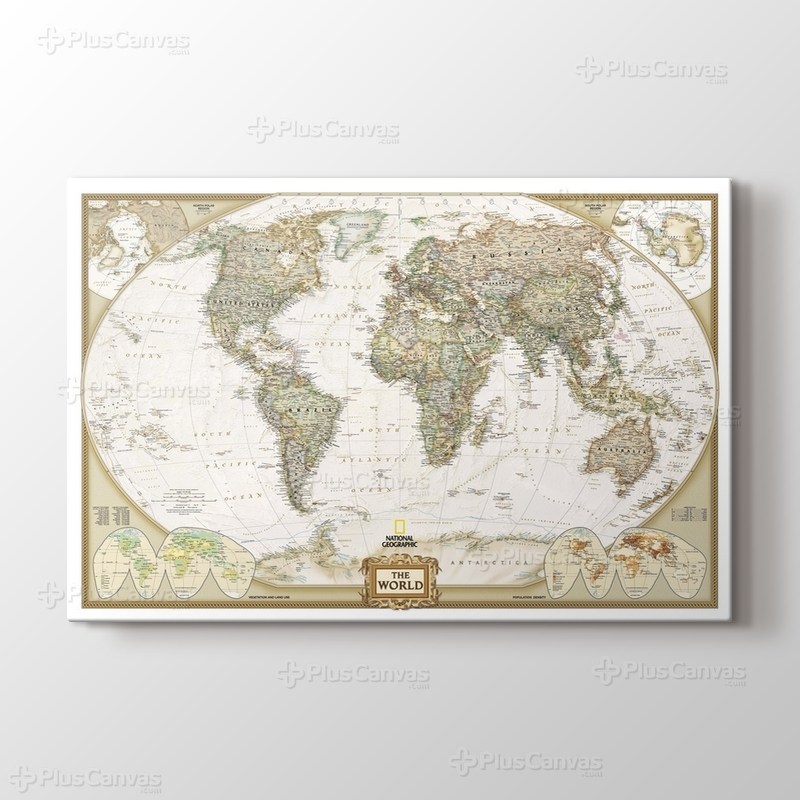 Dünya Siyasi ve Fiziki Haritası görseli.