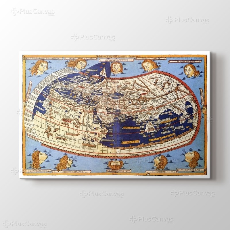 Claudius Ptolemy The World Map 1482 görseli.