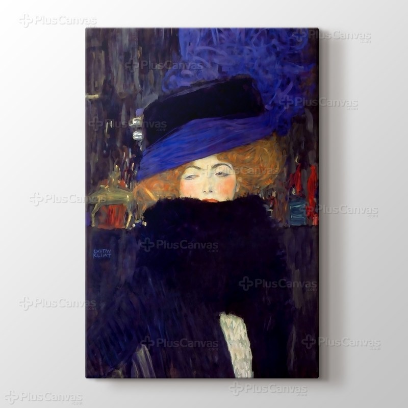 Lady with Hat and Feather Boa görseli.